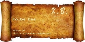 Kolbe Bea névjegykártya